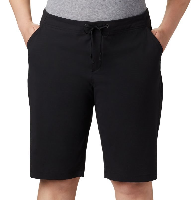 Women's Columbia Anytime Outdoor Long Shorts Black | Plus Size CA-E436C